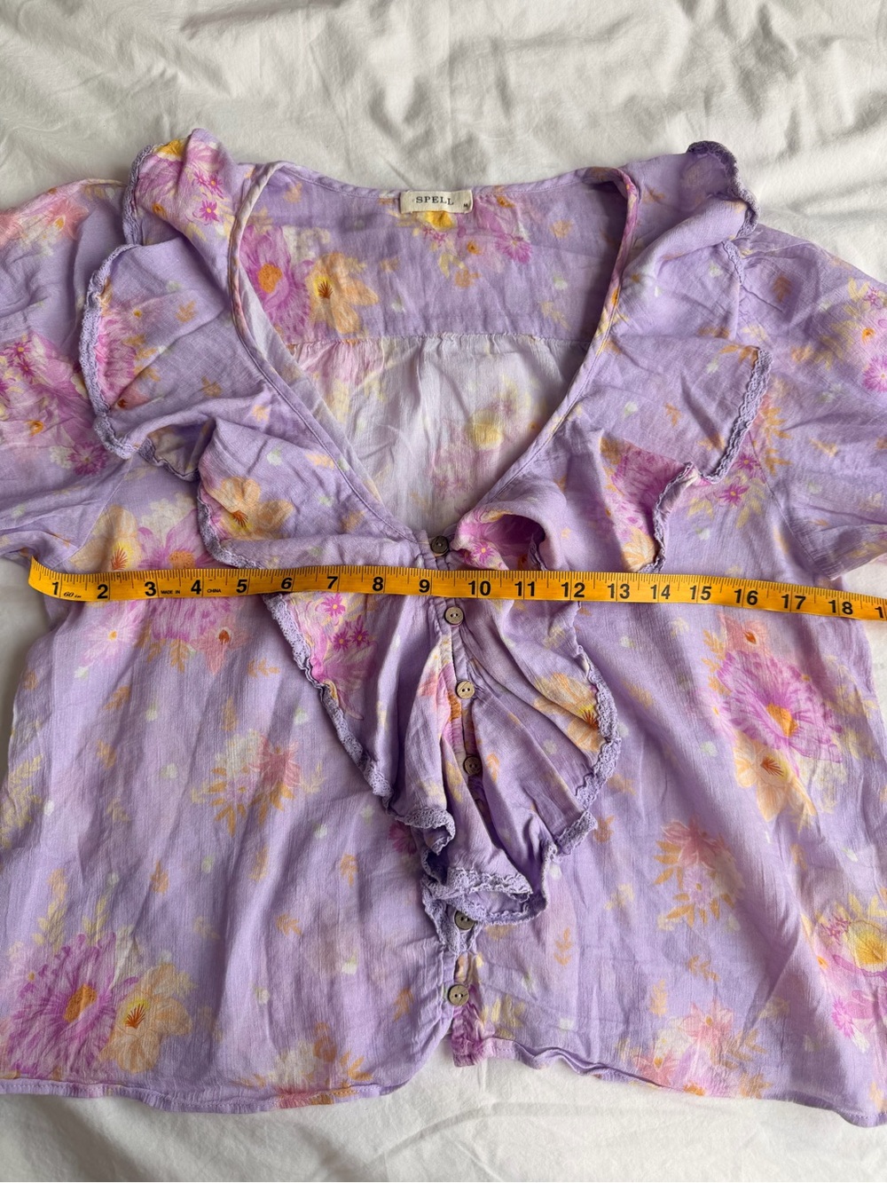 Spell Lavender Floral Ruffle Blouse - Picture 8 of 10